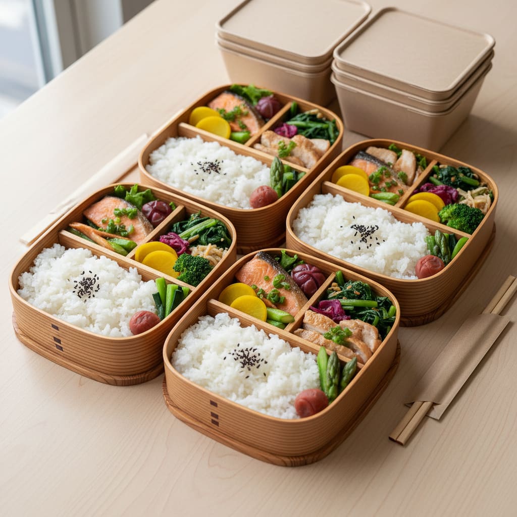 Japanese bento boxes for dine-in or takeout